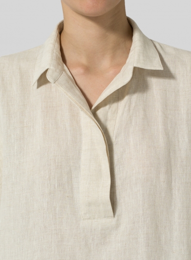 Linen Classic Collar Box Top