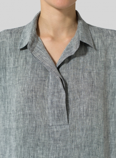 Linen Classic Collar Box Top