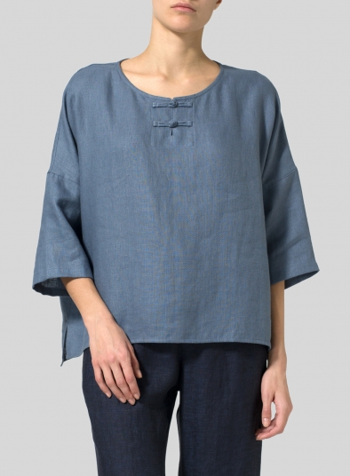 Linen Handmade Knot Button Box Top