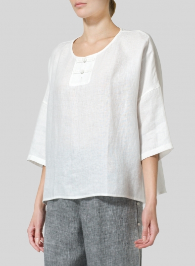 Linen Handmade Knot Button Box Top