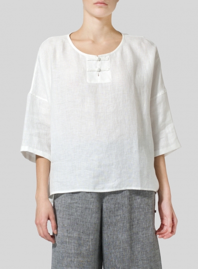 Linen Handmade Knot Button Box Top