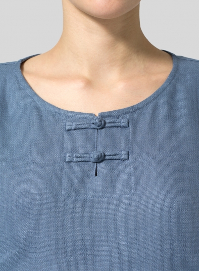 Linen Handmade Knot Button Box Top