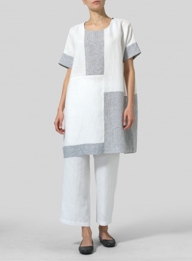 plus size white linen
