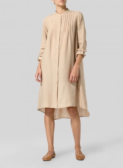 Linen A-Line Long Sleeve Tunic