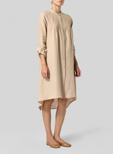 Linen A-Line Long Sleeve Tunic