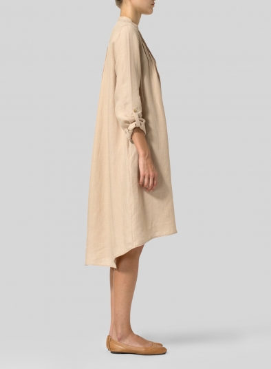 Linen A-Line Long Sleeve Tunic