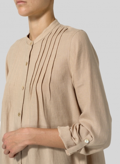 Linen A-Line Long Sleeve Tunic