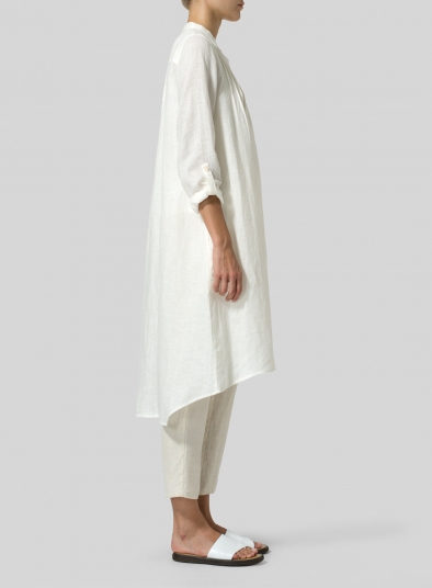 Linen A-Line Long Sleeve Tunic