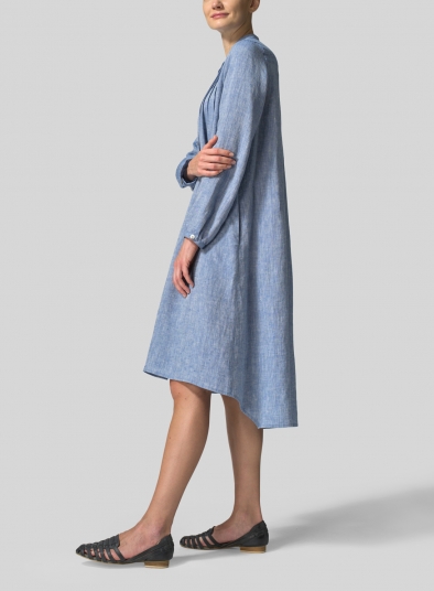 Linen A-Line Long Sleeve Tunic