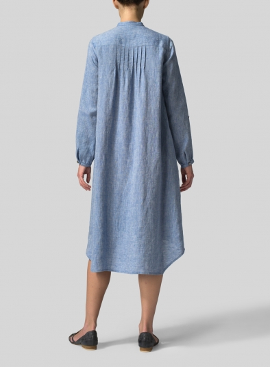 Linen A-Line Long Sleeve Tunic