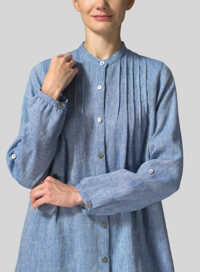 Linen A-Line Long Sleeve Tunic