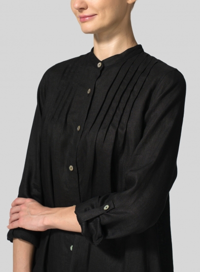 Linen A-Line Long Sleeve Tunic