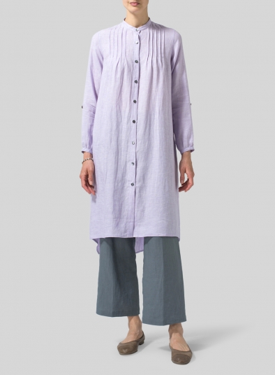 Linen A-Line Long Sleeve Tunic