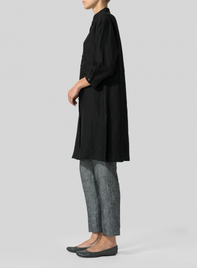 Linen Half-Sleeve Long Shirt