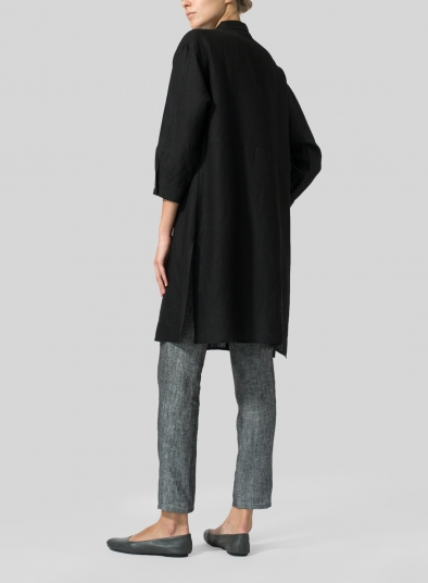 Linen Half-Sleeve Long Shirt