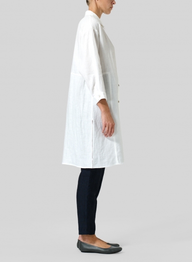 Linen Half-Sleeve Long Shirt
