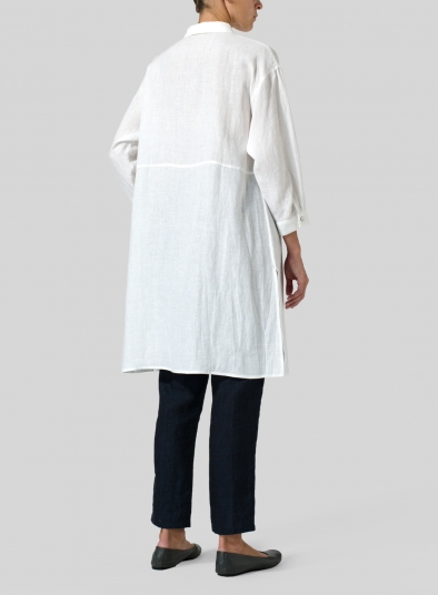 Linen Half-Sleeve Long Shirt