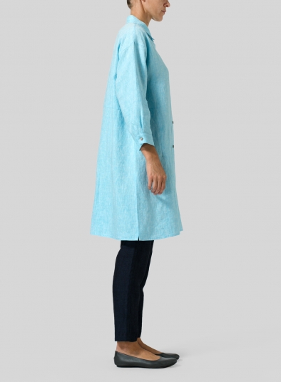 Linen Half-Sleeve Long Shirt