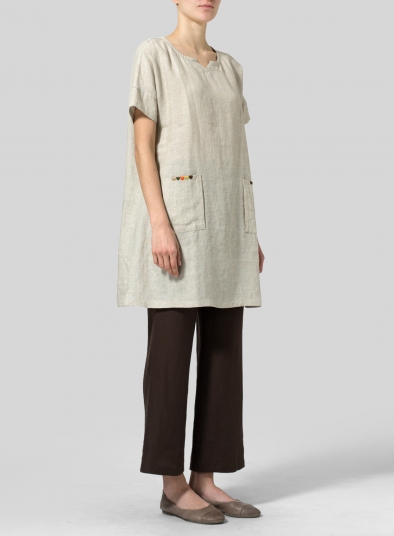 Linen Sweetheart Neckline S/S Tunics