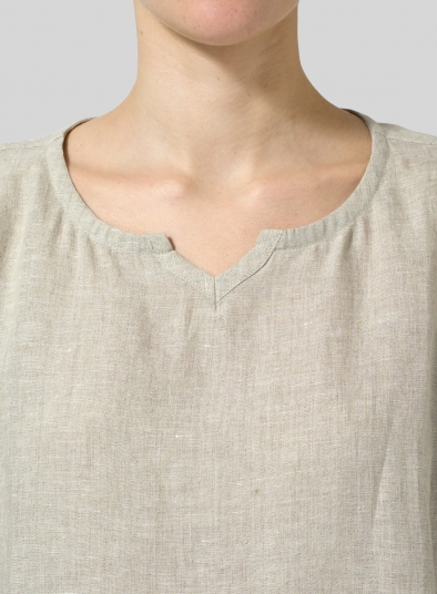 Linen Sweetheart Neckline S/S Tunics