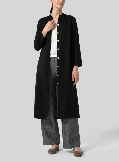 Linen Long Slim Shirt Dress