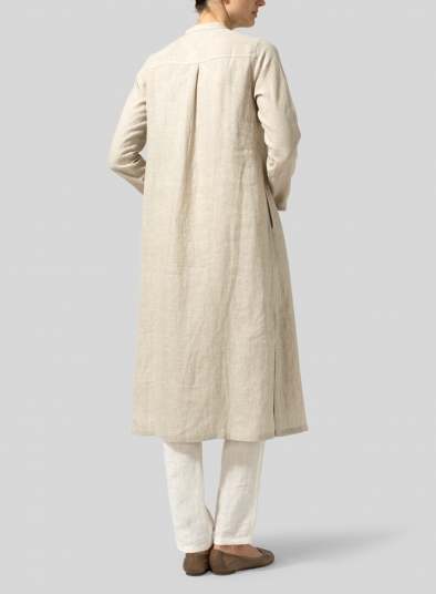 Linen Long Slim Shirt Dress