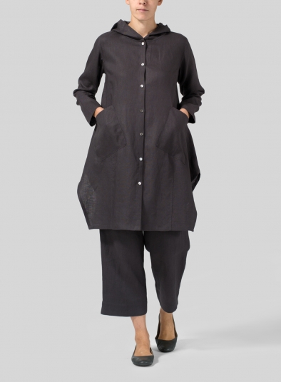 Linen Hooded Shirt