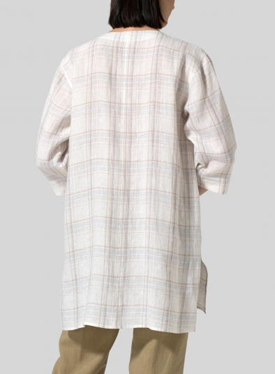 Linen Chest Pocket Checker Tunic