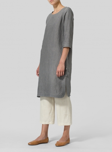 Linen Handmade Knot Long Tunic