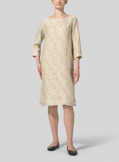 Linen Handmade Knot Jacquard Long Tunic