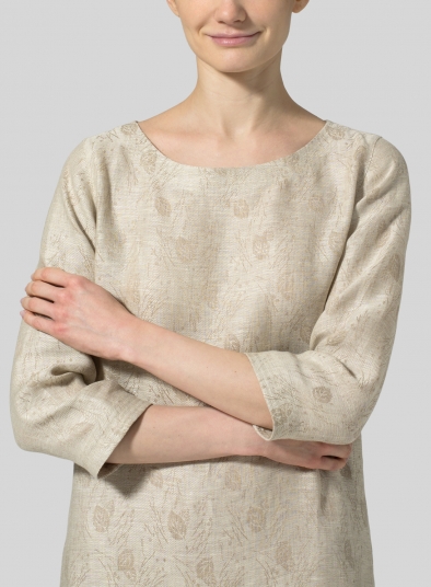 Linen Handmade Knot Jacquard Long Tunic