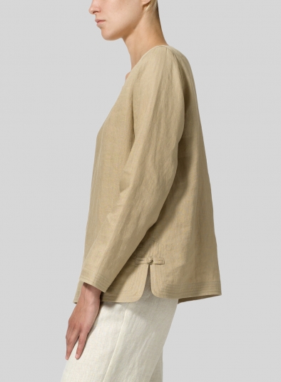 Linen Handmade Knot Top