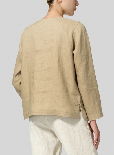 Linen Handmade Knot Top