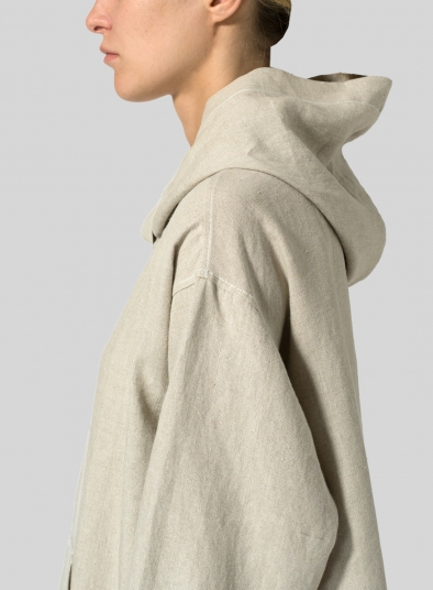 Linen Oversized Hoodie Top