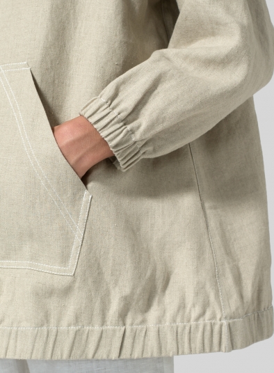 Linen Oversized Hoodie Top