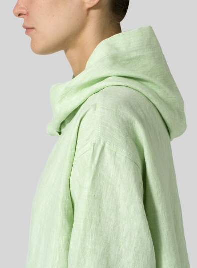 Linen Oversized Hoodie Top