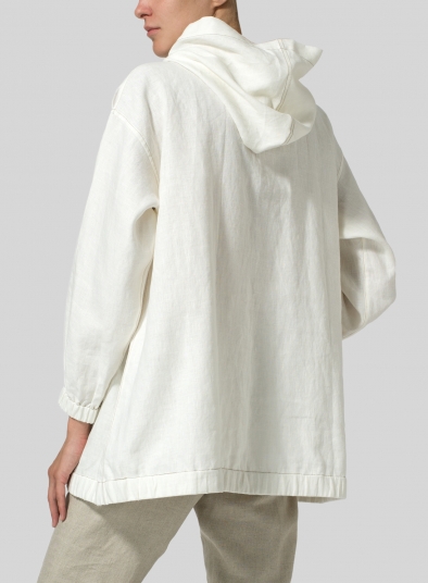 Linen Oversized Hoodie Top