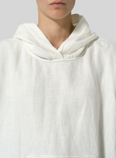 Linen Oversized Hoodie Top