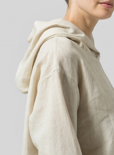 Linen Oversized Hoodie Top