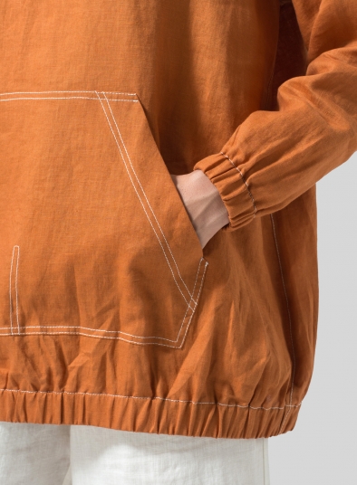 Linen Oversized Hoodie Top