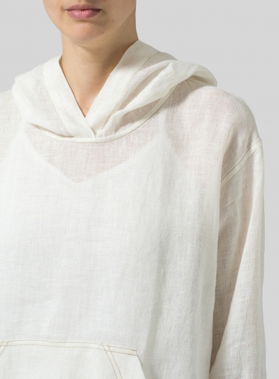 Lightweight Linen Oversized Hoodie Top