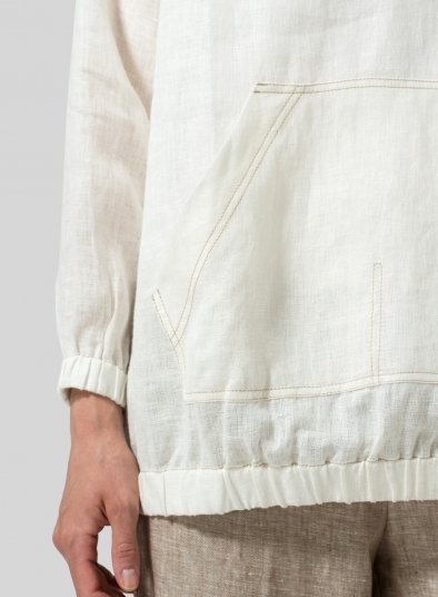 Lightweight Linen Oversized Hoodie Top