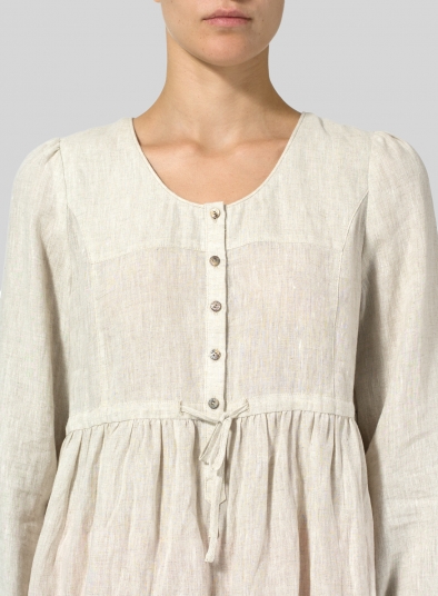 Linen Tiered Pullover Top