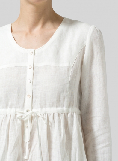 Linen Tiered Pullover Top