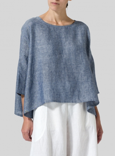 Linen Dropped Shoulder Top