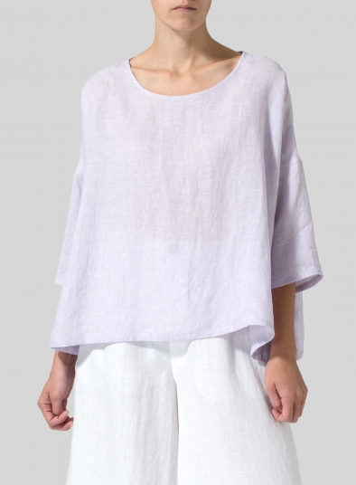 Linen Dropped Shoulder Top