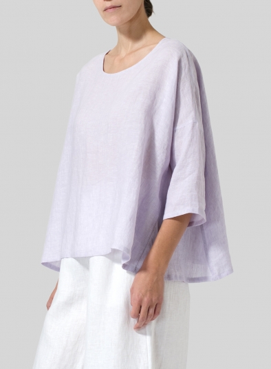 Linen Dropped Shoulder Top