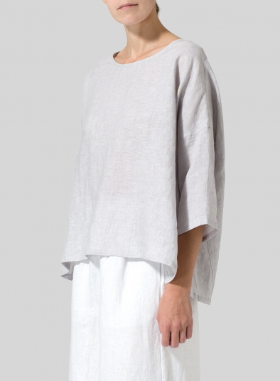 Linen Dropped Shoulder Top