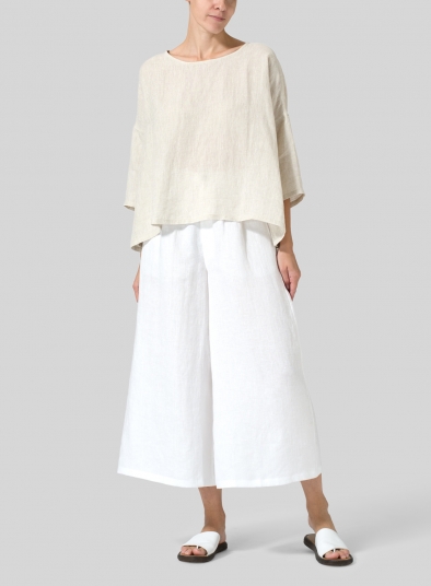 Linen Dropped Shoulder Top