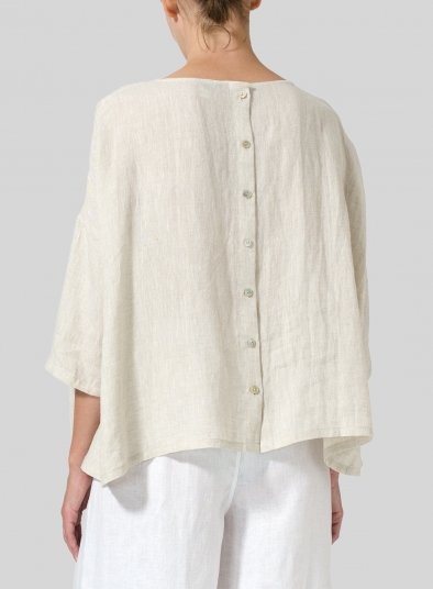 Linen Dropped Shoulder Top